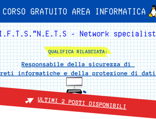 Corso gratuito IFTS “N.E.T.S – Network specialist” – Ultimi 2 posti disponibili